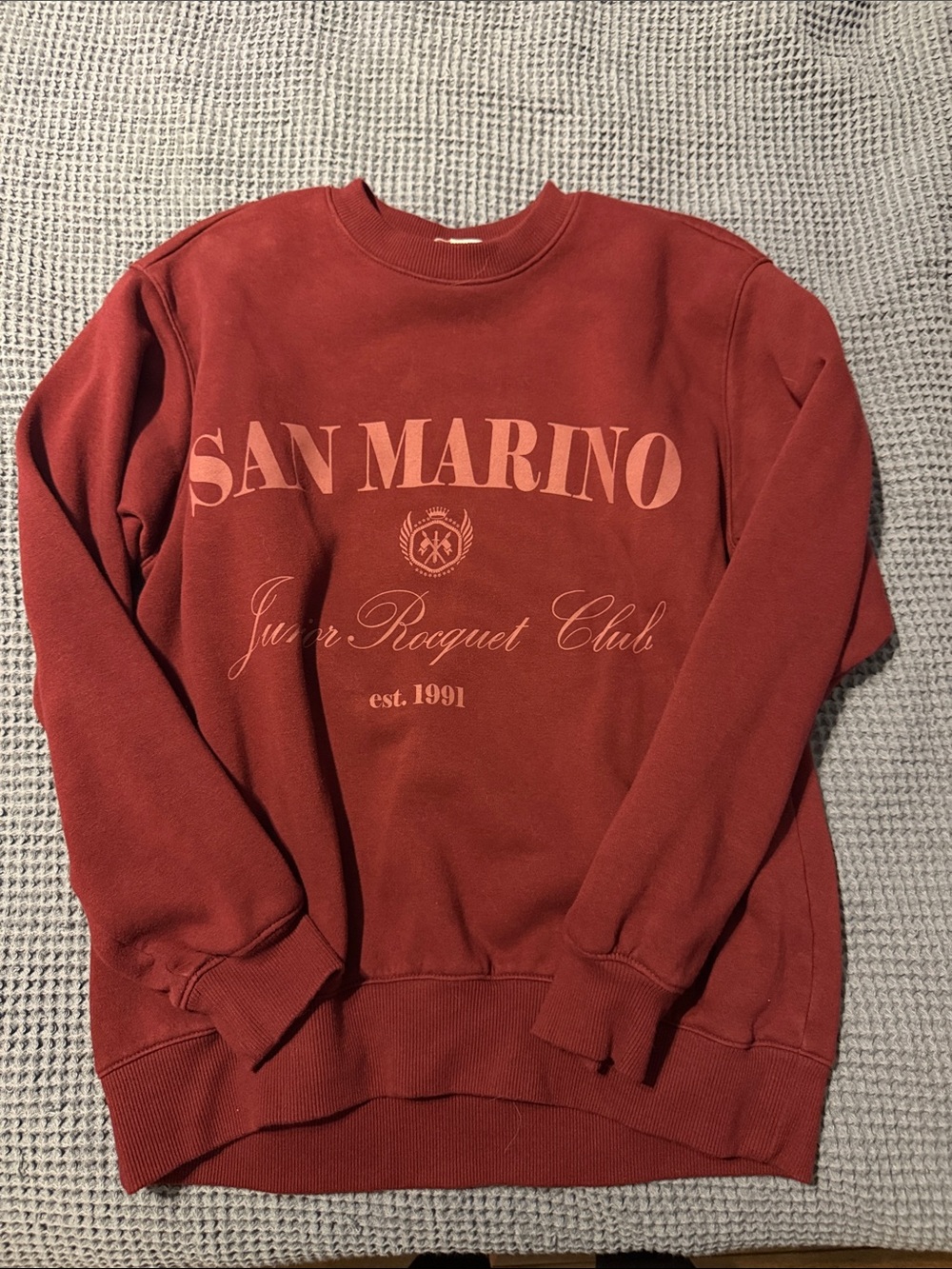 bp Brick Red San Marino Graphic Crewneck Sweatshirt - Rust Graphic